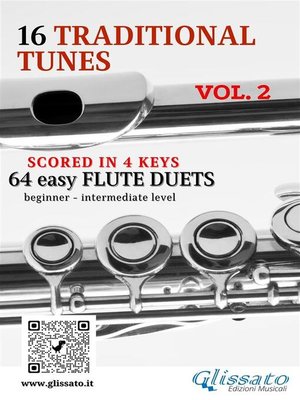 cover image of 16 Traditional Tunes--64 easy flute duets (VOL.2)